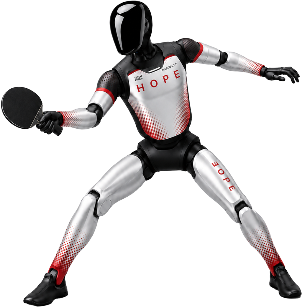 HOPE humanoid robot playing table tennis